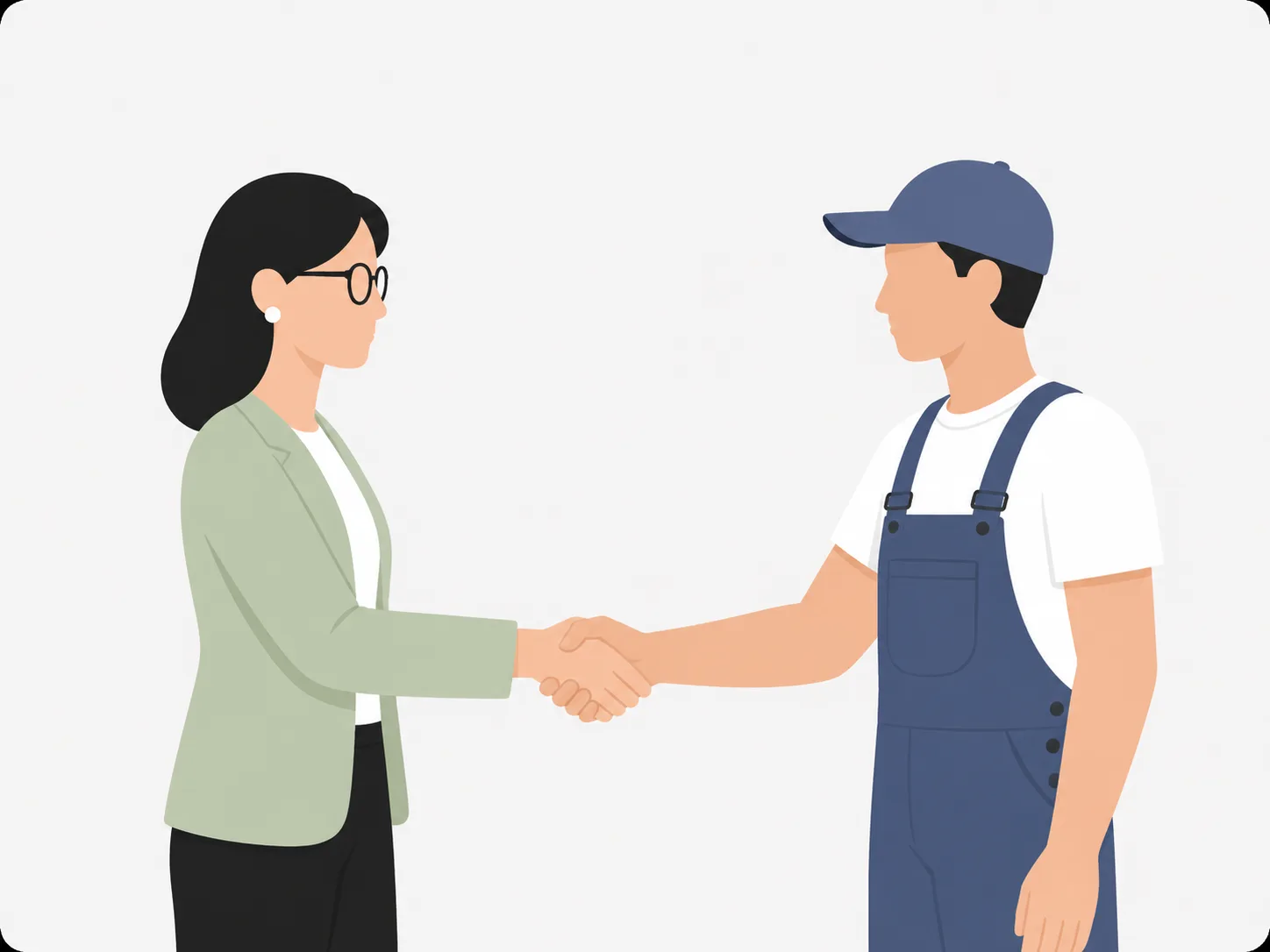 Kundin und geprüfter AWL-Partner per Handschlag